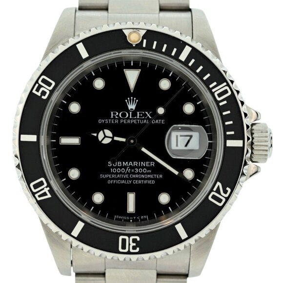 1995 Rolex 40mm Men's Black Dial Submariner Diver T-Series Watch! Ref: 16610! - Picture 1 of 11